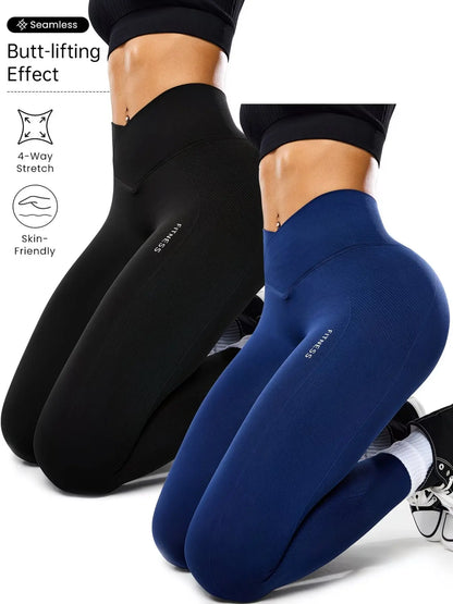 Women'S High Elasticity Yoga Pants, All Seasons Gym Wear, Comfortable & Flexible, Ideal for Fitness & Casual Use
