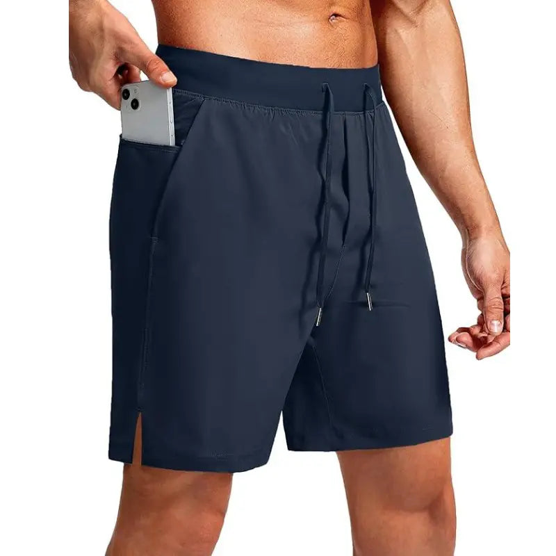 Men'S Athletic Gym Golf Shorts 7 Inch Inseam with Zipper Pockets, Lightweight Quick Dry Stretch Running Shorts with Elastic Waistband, Workout Training Active Shorts for Casual Everyday Wear
