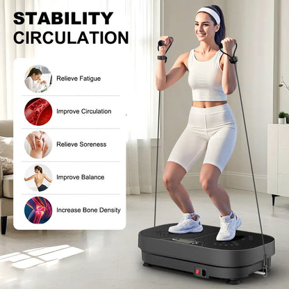Relife Sports Vibration Plate 440LB Capacity Vibration Platform with Resistance Bands Whole Body Vibrating Training Equipment for Home Gym Exercise Machine Summervibes Summerwins