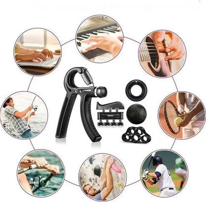 【5-In-1 Hand Grip Strengthener Trainer】 11-132 Lbs (5-60Kg) Adjustable Resistance ,Christmas/New Year/Thanksgiving Gift 10-130 Lb Forearm Exerciser