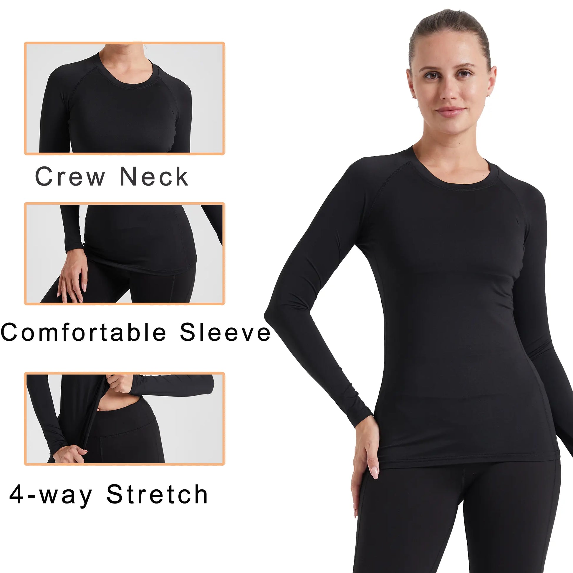3 Pack Womens Compression Shirts Long Sleeve Quick Dry Workout Running Yoga Shirts for Women Athletic Tops