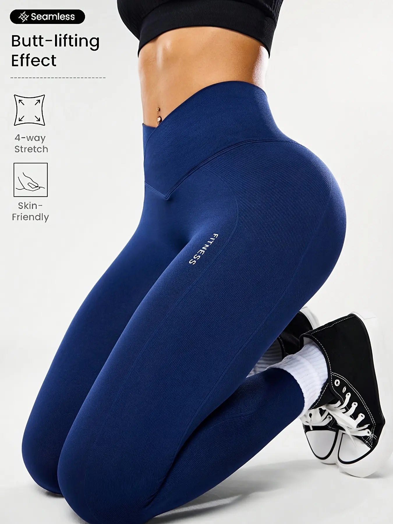 Women'S High Elasticity Yoga Pants, All Seasons Gym Wear, Comfortable & Flexible, Ideal for Fitness & Casual Use
