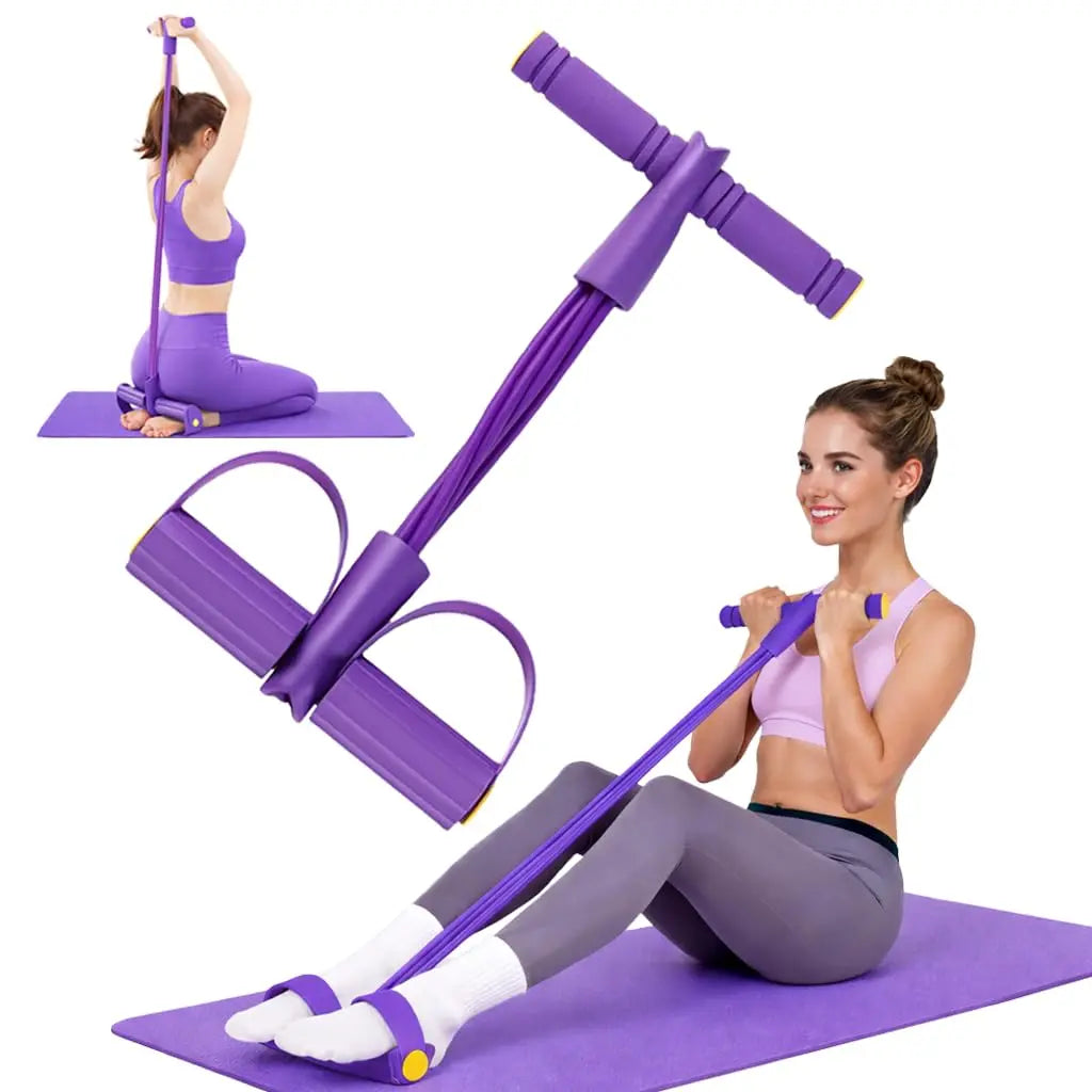 Portable Pedal Resistance Band System – Full Body Toning for Abs, Legs & Arms, Easy Home Gym & Pilates Workout Tool
