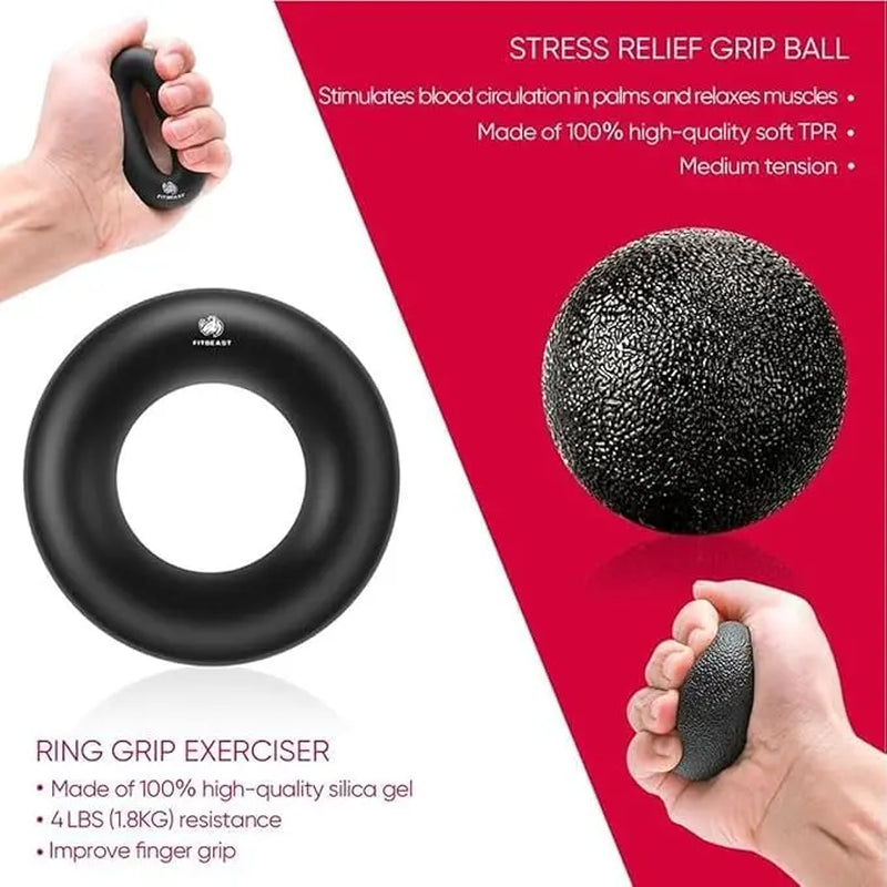 【5-In-1 Hand Grip Strengthener Trainer】 11-132 Lbs (5-60Kg) Adjustable Resistance ,Christmas/New Year/Thanksgiving Gift 10-130 Lb Forearm Exerciser