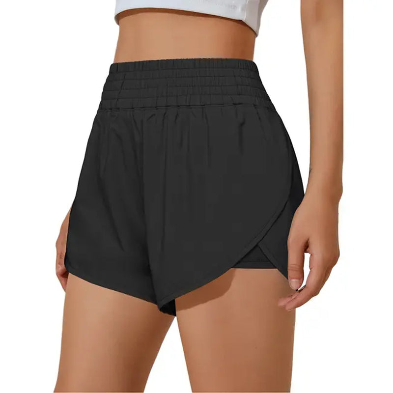 BMJL Womens Running Shorts High Waisted Side Pocket Athletic Shorts High Side Slit 2 in 1 Gym Shorts Outdoorfun Fathersdaygift
