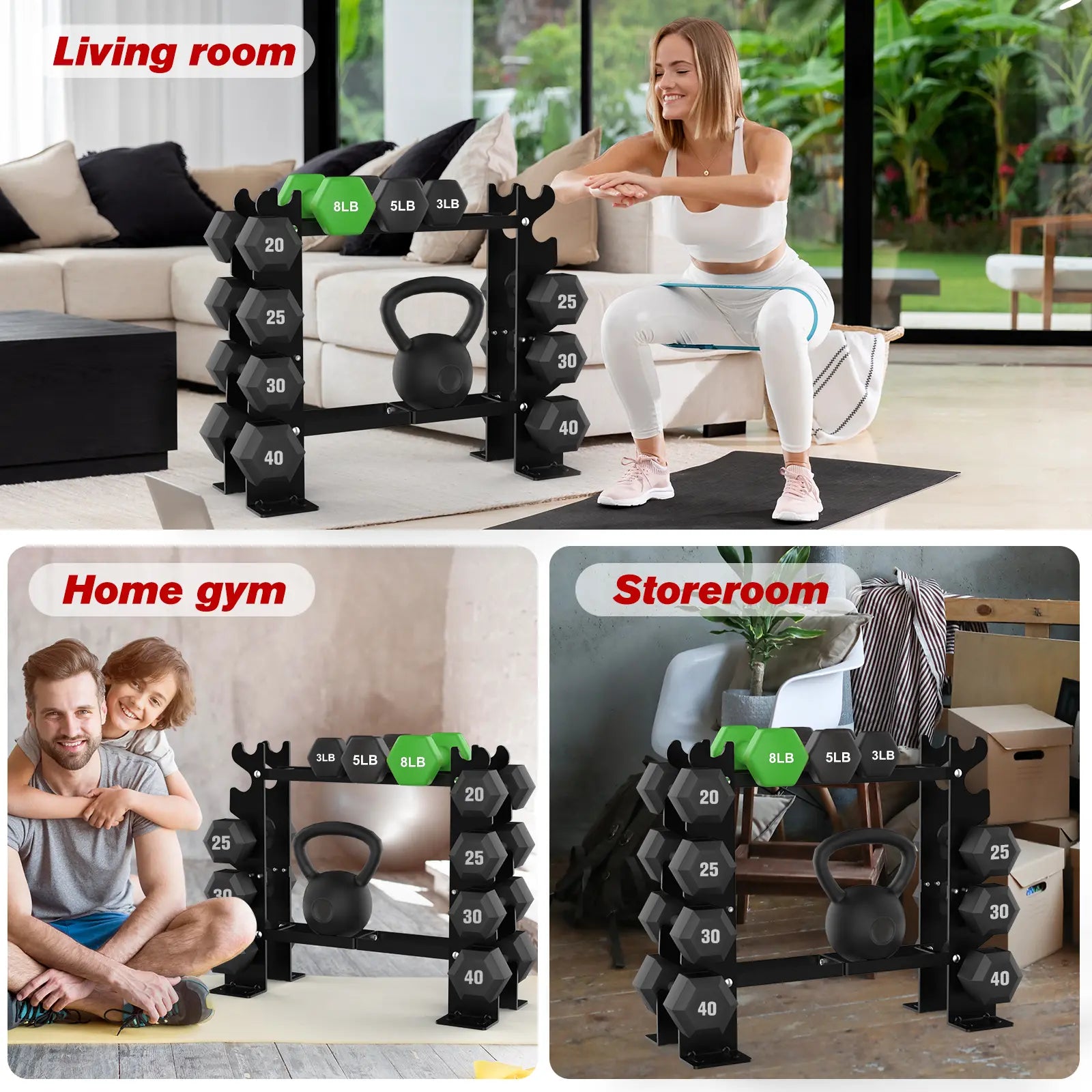 Exercise Equipment Dumbbell Rack Stand Weight Racks 450Lbs Dumbbells Storage Holder for Home Gym Exercise Equipment, Dumbbells Not Included