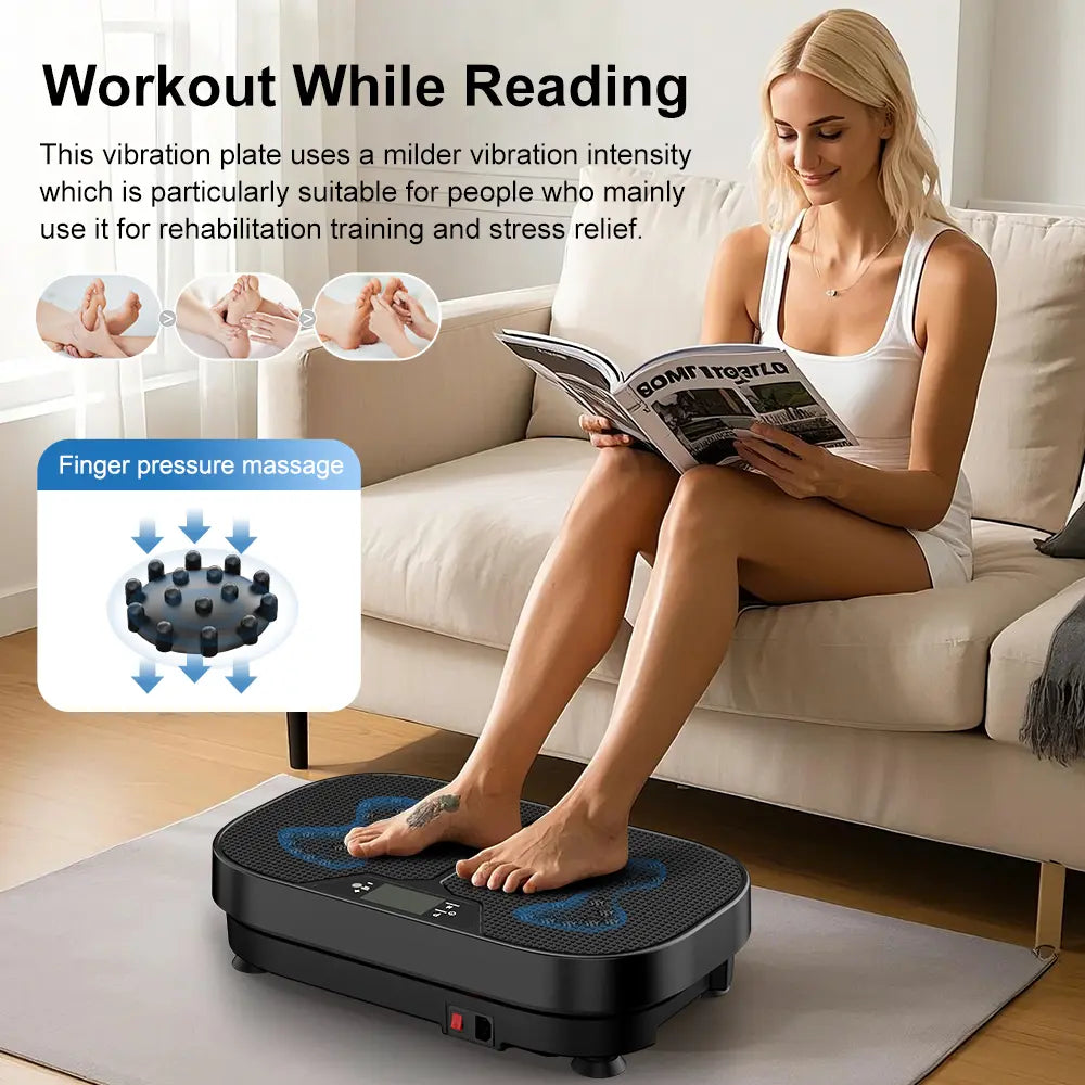 Relife Sports Vibration Plate 440LB Capacity Vibration Platform with Resistance Bands Whole Body Vibrating Training Equipment for Home Gym Exercise Machine Summervibes Summerwins