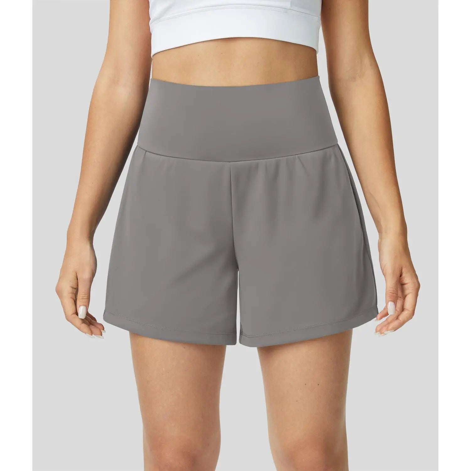 Halara Softlyzero Airy Super High Waisted 2-In-1 Cool Touch Yoga Shorts 5'' with Pockets-Longer Length#Tiktokshopspringglowup