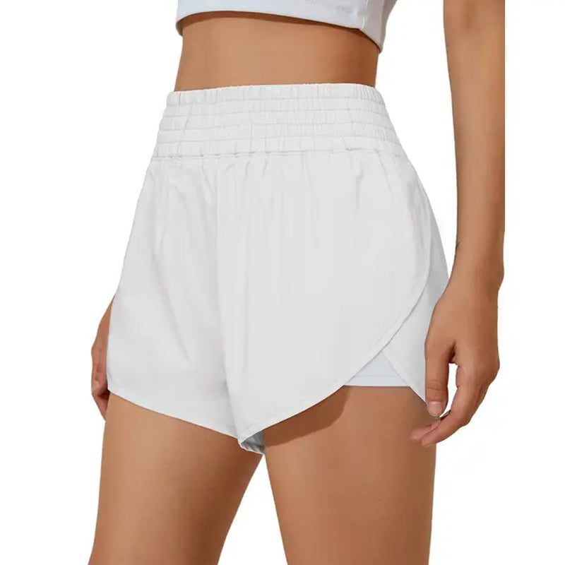 BMJL Womens Running Shorts High Waisted Side Pocket Athletic Shorts High Side Slit 2 in 1 Gym Shorts Outdoorfun Fathersdaygift